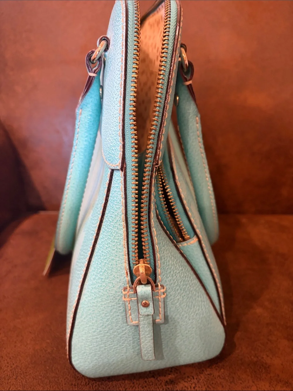 kate spade Mint Green Dome Satchel with Gold Hardware